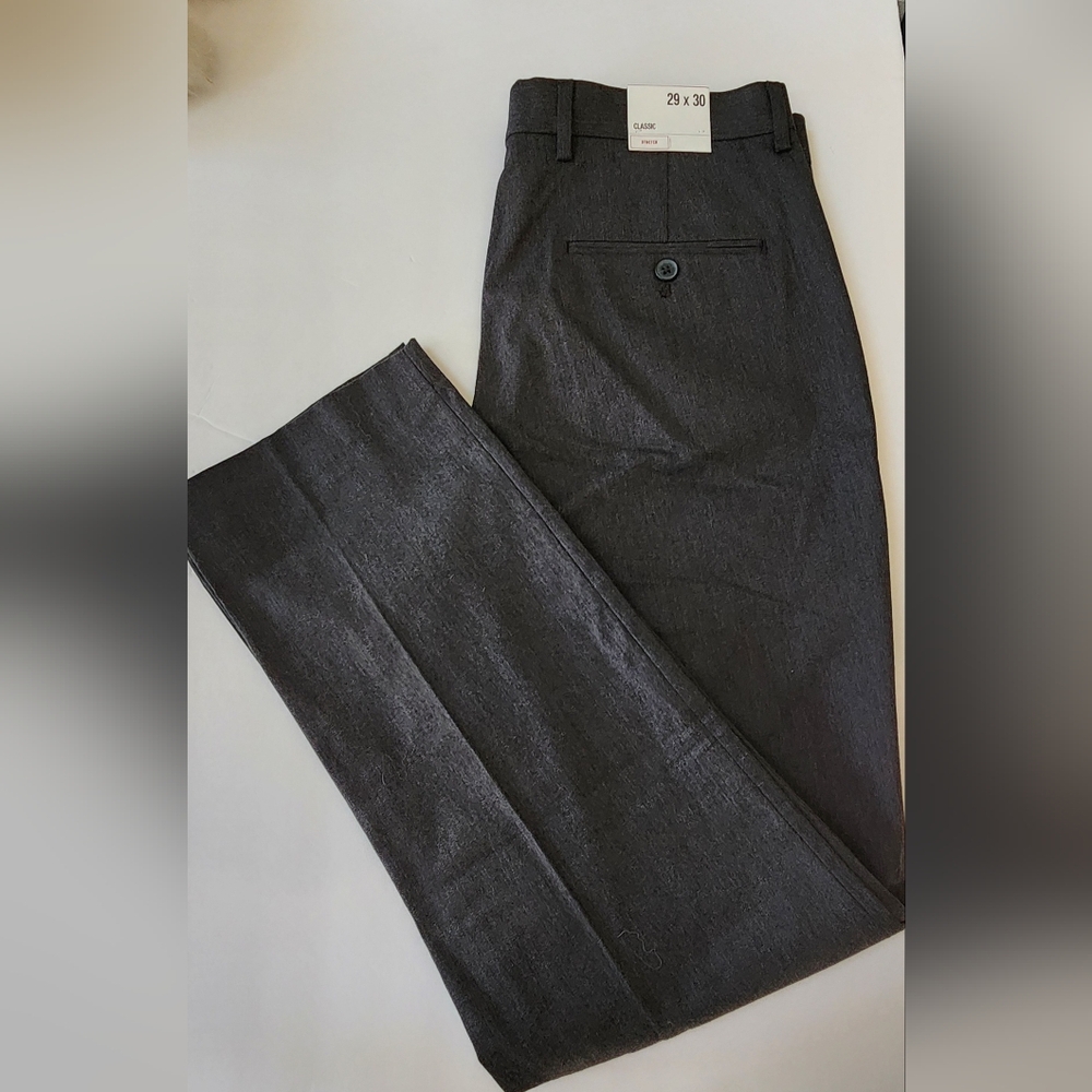Express Men's Dark Gray Dress Pants - Classic Straight Fit 29x30